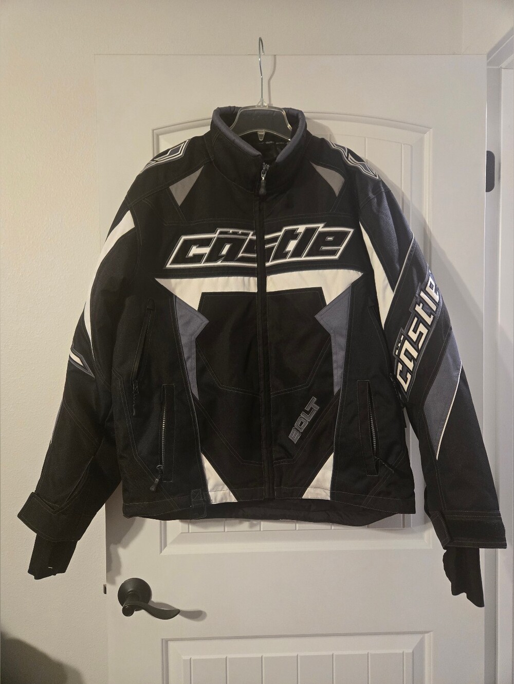 Castle X Bolt Black & White Men's Snowmobile Jacket